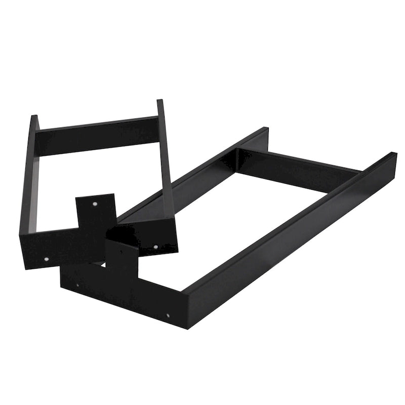 Black Powder-Coated H-Type Square Tube Table Legs, Set of 2 (16" / 24" / 32")