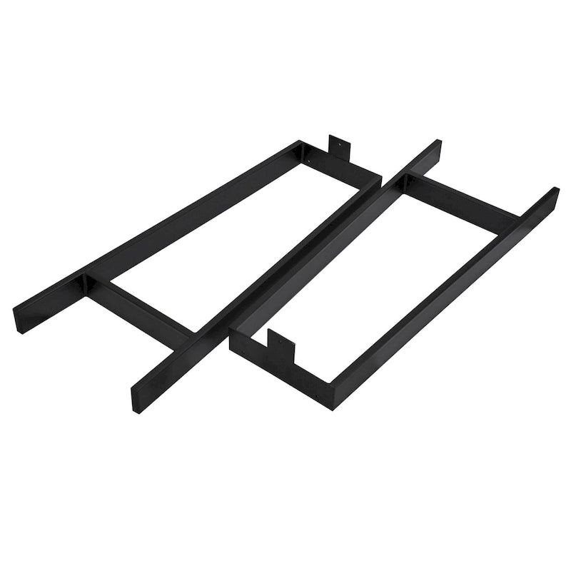 Black Powder-Coated H-Type Square Tube Table Legs, Set of 2 (16" / 24" / 32")