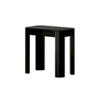Black / Walnut Solid Pine Wood Rectangular Side Table with Rounded Edges for 1 Person