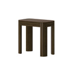 Black / Walnut Solid Pine Wood Rectangular Side Table with Rounded Edges for 1 Person