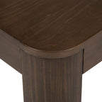 Black / Walnut Solid Pine Wood Rectangular Side Table with Rounded Edges for 1 Person