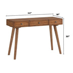 Cinnamon / White Grey Black Mid-Century 2-Drawer Vanity Desk with Flip Mirror for 1 Person