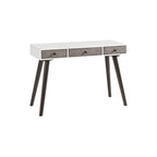 Cinnamon / White Grey Black Mid-Century 2-Drawer Vanity Desk with Flip Mirror for 1 Person