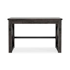 Brown Wood Grain Laminate Home Office Desk with Cross-Buck Rails and Center Drawer for 1 Person