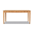 Natural Blonde Fluted Rubberwood Writing Desk with 1 Drawer and Gold Pulls for 1 Person