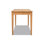 Natural Blonde Fluted Rubberwood Writing Desk with 1 Drawer and Gold Pulls for 1 Person
