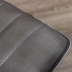 Grey Faux Leather Mid-Back Armless Swivel Task Chair with Lumbar Support for 1 Person