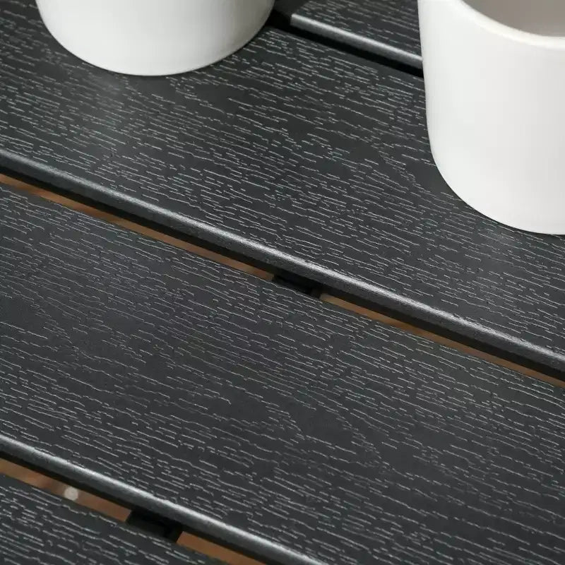 Outsunny 7-teiliges Terrassenmöbel-Set, L-förmiges Outdoor-Ecksofa mit 3 Zweisitzern, 3 Ottomanen, Esstisch, Kissen, Stauraum