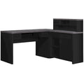 59  Grey L-Shape Computer Desk With 8 Drawers
