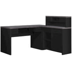 59  Grey L-Shape Computer Desk With 8 Drawers