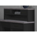 Grey L-Shape Computer Desk with 8 Drawers for 1 Person