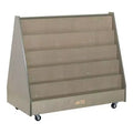 ECR4Kids Double-Sided Wooden Mobile Book Display and Storage, Montessori Furniture