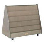 ECR4Kids Double-Sided Wooden Mobile Book Display and Storage, Montessori Furniture