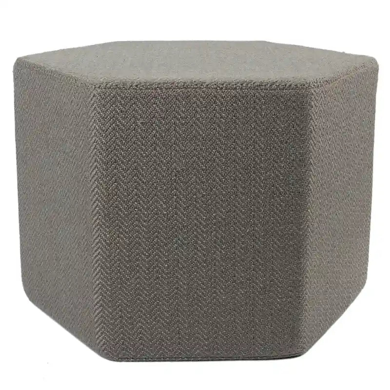 Gray Hexagon Chevron Pouf Floor Pillow for 1 Person