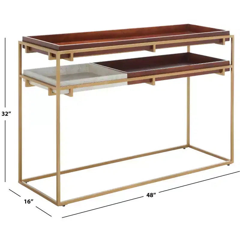 Akari Marmor Konsolentisch - CNS3700A - Braun/Weiß - Safavieh