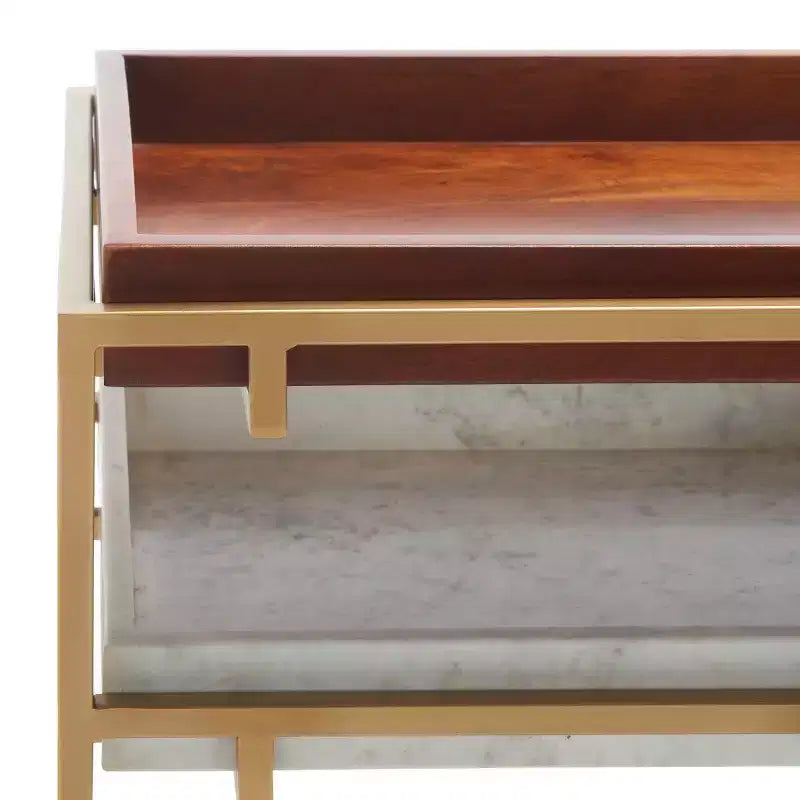 Akari Marmor Konsolentisch - CNS3700A - Braun/Weiß - Safavieh