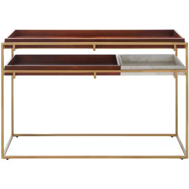 Akari Marmor Konsolentisch - CNS3700A - Braun/Weiß - Safavieh