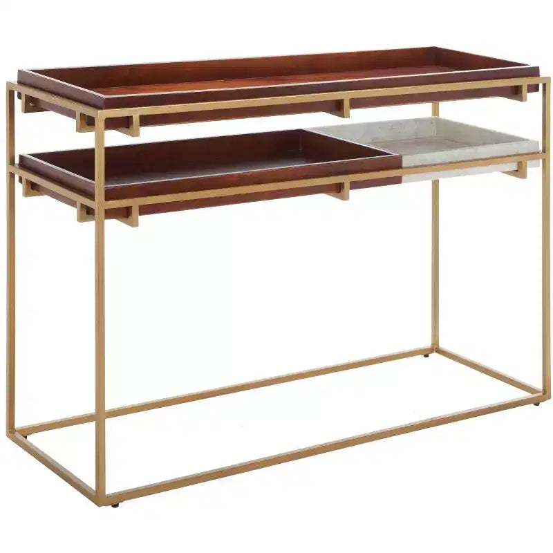 Akari Marmor Konsolentisch - CNS3700A - Braun/Weiß - Safavieh