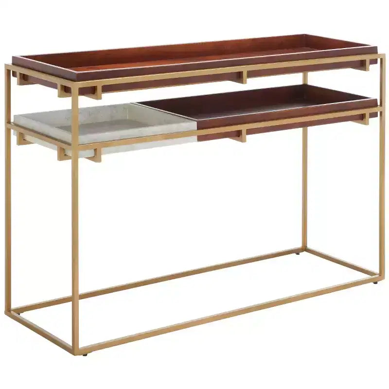 Akari Marmor Konsolentisch - CNS3700A - Braun/Weiß - Safavieh