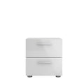 Tvilum, Austin 2 Drawer Nightstand, Oak Structure/White High Gloss
