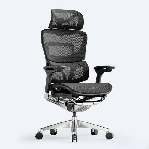 Blau / Weiß / Grau / Braun Hoher ergonomischer Bürostuhl mit Netzrücken und Seilzugsteuerung für 1 Person