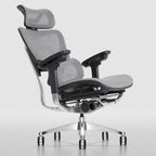 Blau / Weiß / Grau / Braun Hoher ergonomischer Bürostuhl mit Netzrücken und Seilzugsteuerung für 1 Person