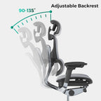 Blau / Weiß / Grau / Braun Hoher ergonomischer Bürostuhl mit Netzrücken und Seilzugsteuerung für 1 Person