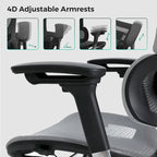 Blau / Weiß / Grau / Braun Hoher ergonomischer Bürostuhl mit Netzrücken und Seilzugsteuerung für 1 Person