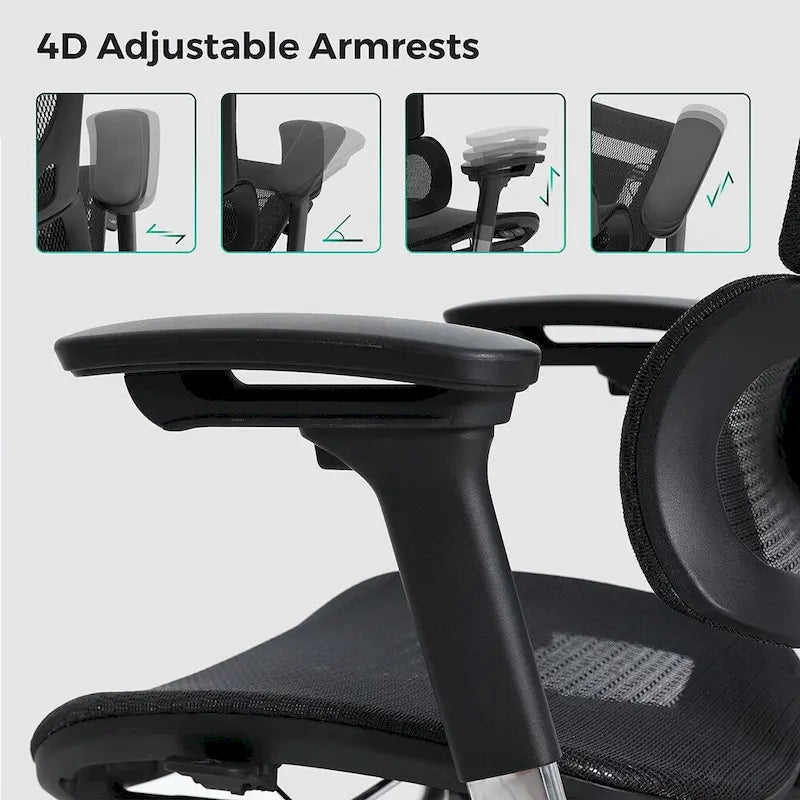 Blau / Weiß / Grau / Braun Hoher ergonomischer Bürostuhl mit Netzrücken und Seilzugsteuerung für 1 Person