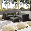 WestinTrends 6 Seater Outdoor Patio Modern Sectional Set with Storage Ottoman, Brown/Gray