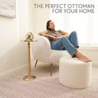 ZICOTO Pouf Bouclé Ottoman Gemütliche Fußstütze für mehr Komfort und Charme in Ihrem Wohnzimmer