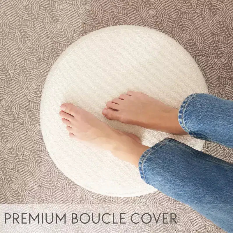 ZICOTO Pouf Bouclé Ottoman Gemütliche Fußstütze für mehr Komfort und Charme in Ihrem Wohnzimmer