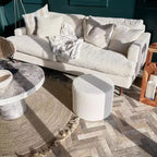 ZICOTO Pouf Bouclé Ottoman Gemütliche Fußstütze für mehr Komfort und Charme in Ihrem Wohnzimmer