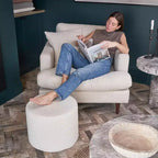 ZICOTO Pouf Bouclé Ottoman Gemütliche Fußstütze für mehr Komfort und Charme in Ihrem Wohnzimmer