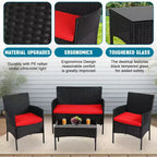 FDW 4-teiliges Loungeset, wasserdichtes Rattan-Terrassenmöbelset für Terrasse und Pool