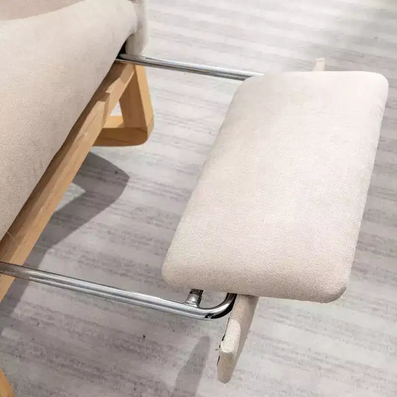 Akzentschaukelstuhl mit Fußstütze, moderner Hochlehner-Loungesessel mit Schaukelbeinen aus Holz, Freizeit-Schaukelsessel für Zuhause, Wohnzimmer, Schlafzimmer, Büro