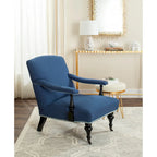 SAFAVIEH Kassie Steel Blue Arm Chair - 27.6  x 36.8  x 35  - 28Wx37Dx35H