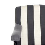 Steel Blue / Charcoal & White Curved Back Upholstered Arm Chair with Caster Feet for 1 Person