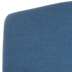 Steel Blue / Charcoal & White Curved Back Upholstered Arm Chair with Caster Feet for 1 Person