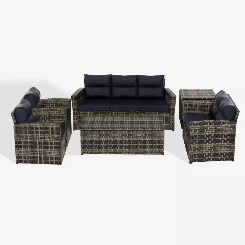 WestinTrends 6-teiliges PE-Rattan-Geflecht Outdoor-Sofa-Set für den Garten