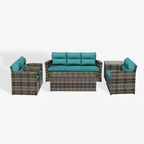 WestinTrends 6-teiliges PE-Rattan-Geflecht Outdoor-Sofa-Set für den Garten