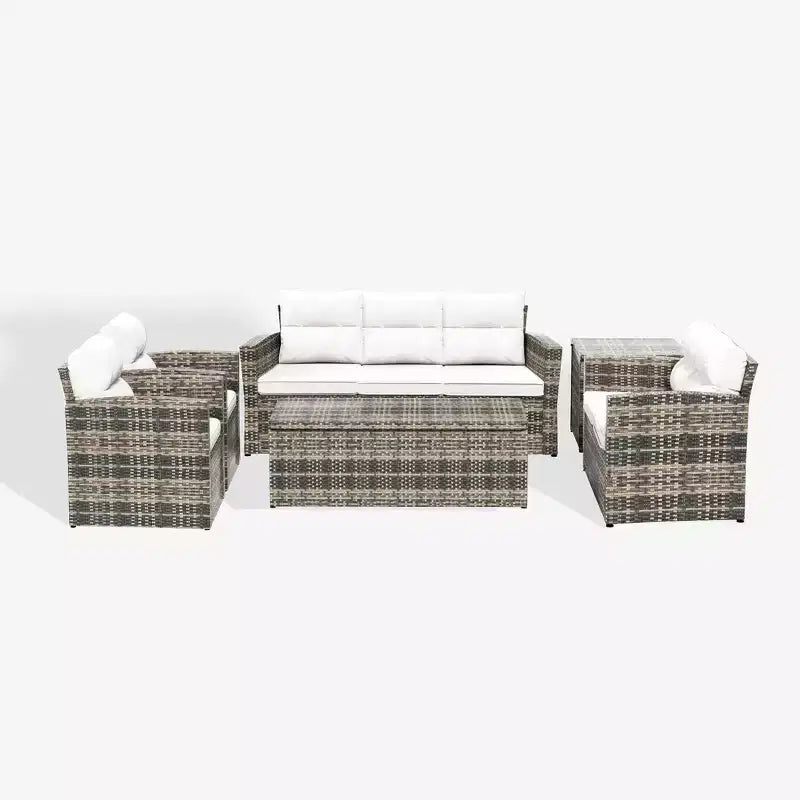 WestinTrends 6-teiliges PE-Rattan-Geflecht Outdoor-Sofa-Set für den Garten