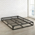 Black Full Size Low Profile Metal Platform Bed Frame for 1–2 Person, No Box Spring Needed