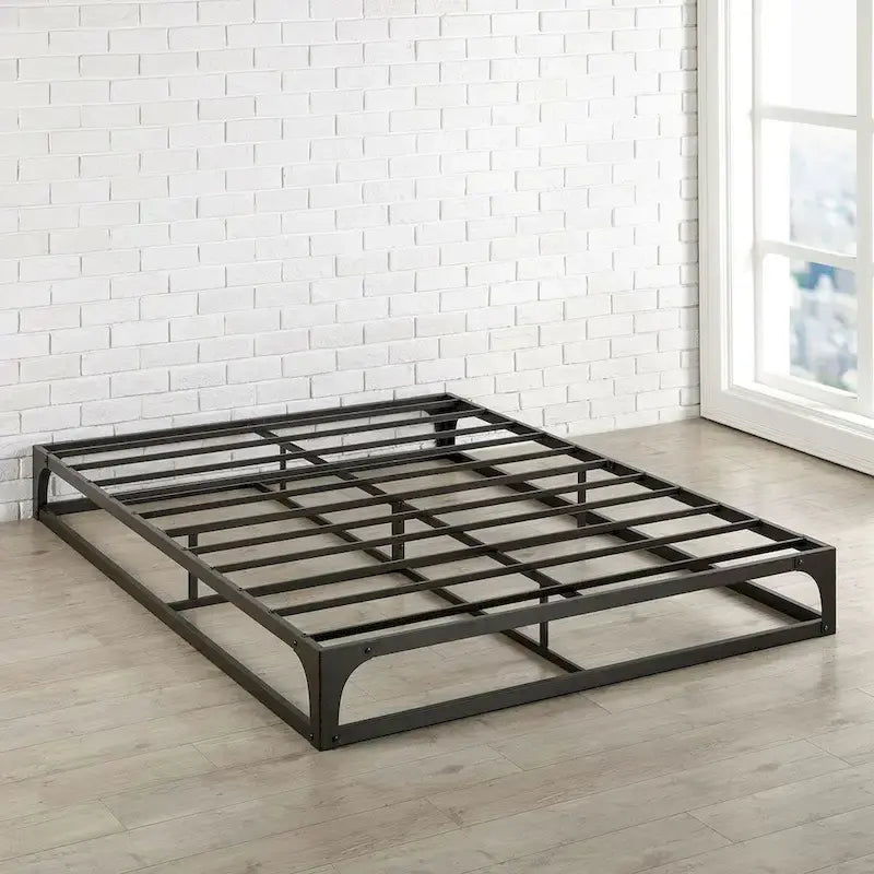 Black Full Size Low Profile Metal Platform Bed Frame for 1–2 Person, No Box Spring Needed