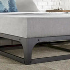 Black Full Size Low Profile Metal Platform Bed Frame for 1–2 Person, No Box Spring Needed