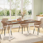Natural Wood Tone Rectangle Dining Table with Metal Frame for 2–4 Person, 55"