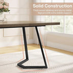 Natural Wood Tone Rectangle Dining Table with Metal Frame for 2–4 Person, 55"