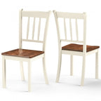 Black / White Rubberwood Spindle Back Dining Chairs, Set of 2, for 2 Person