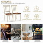 Black / White Rubberwood Spindle Back Dining Chairs, Set of 2, for 2 Person