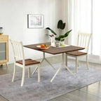 Black / White Rubberwood Spindle Back Dining Chairs, Set of 2, for 2 Person